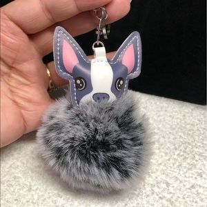 Fun fur keychain chihuahua like or small pug